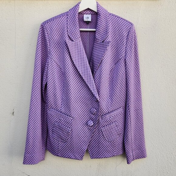 5/$100 - Cabi Imperial Blazer 5847 Sugar Plum Geometric Lilac Lavender Spring 21 - Picture 3 of 7